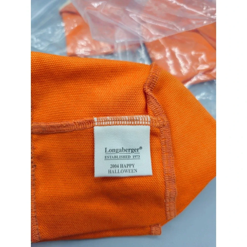Longaberger Miniature Orange 2004 Halloween Series Fabric Basket Liner 4pcs